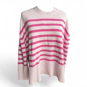 Gap Baby Pink Striped Oversized Cotton Sweater